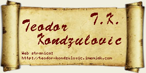 Teodor Kondžulović vizit kartica